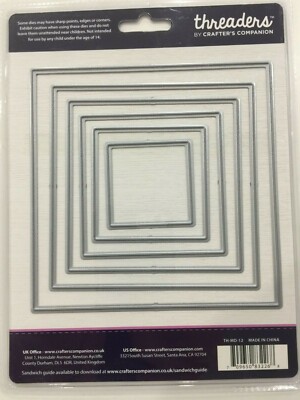 Crafters Companion Threaders NESTING SQUARE DIES FOR FABRIC New