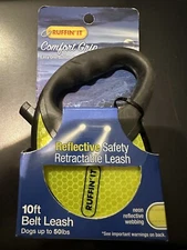 Dog Leash REFLECTIVE RUFFIN' IT Comfort Grip 10ft Retractable PUPPY NEW SAFETY