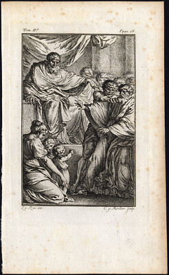 Antiker Druck-RICHTER-URTEIL-GESETZ-GERICHT-URTEIL-La Rue-Marillier-1767