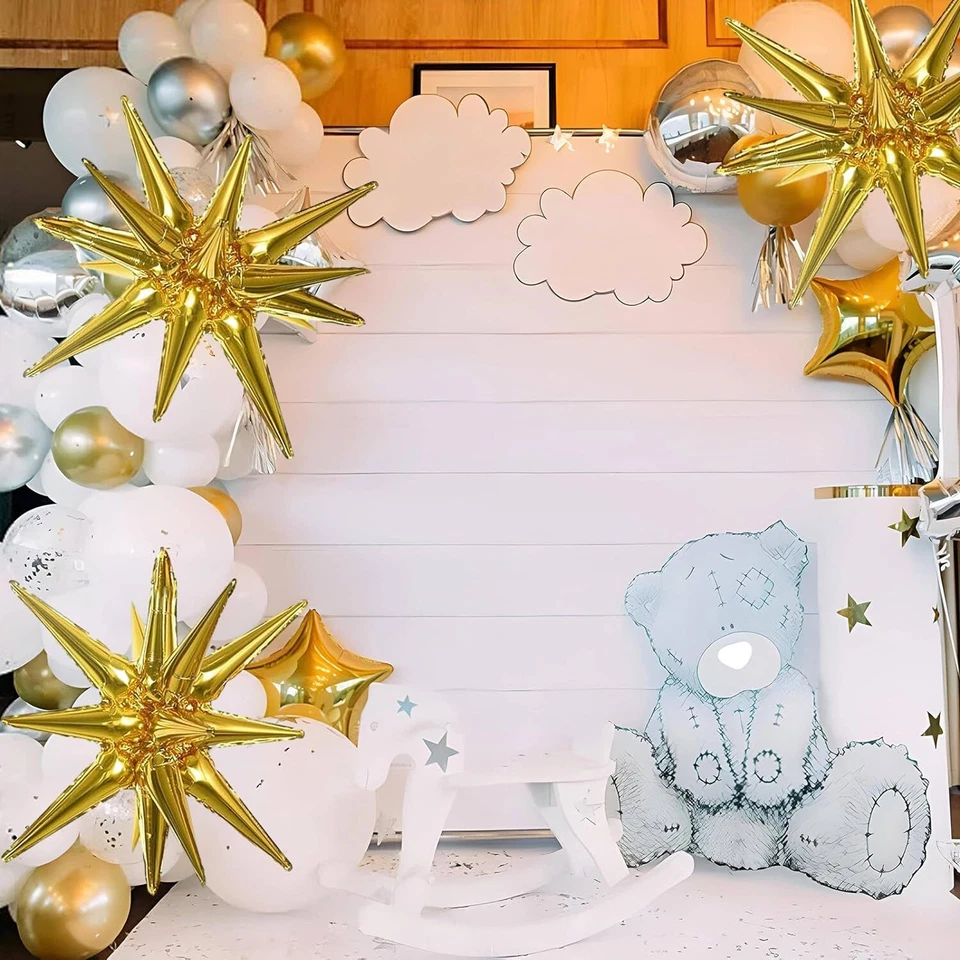 Globos de aluminio Star Burst Explosion GRANDES punta de cono pico CUMPLEAÑOS boda fiesta Foto 4 de 4