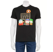 South Park Men's T Shirt Kenny Cartman Stan Kyle Hanky Black 2XL New W Tags