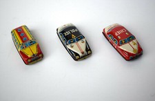 3 Vintage Tin Cars , Police, Chief and Schoolbus, Japan