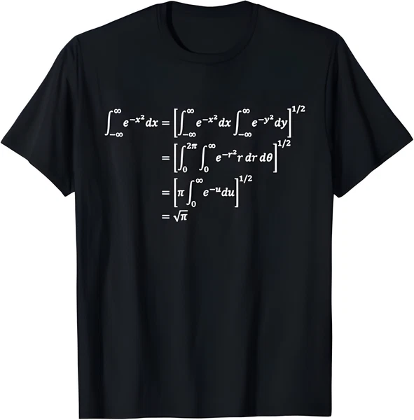 A brandnewT-shirt with Gaussian integral calculation and cool mathematical proof