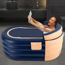 Portable Ice Bath Tub PVC Inflatable Hot Bathtub SPA Massage Athletes Outdoor