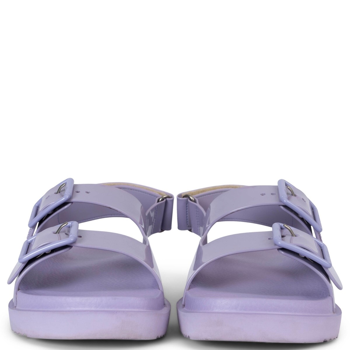 70568 auth GUCCI lilac rubber 2021 ISLA DOUBLE STRAP Sandals Shoes