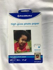 PrintWorks Photo Paper  4x6"  High Gloss  White  60 Sheets