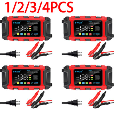 1-4PCS 12V Smart Car Battery Charger Automatic Lifepo4 Repair Maintainer Trickle