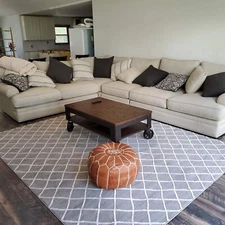 Brown Handmade Unstuffed Moroccan Leather Ottoman Square Footstool