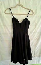 Windsor Spaghetti Strap Short Black Formal Dress, Size: S