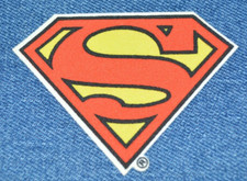 Vintage 90s SUPERMAN 3" Heat Transfer Iron-On Patch DC Comics Clark Kent Retro