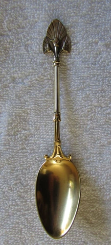 Lotus Gorham Sterling Silver Sugar Spoon Gold Washed