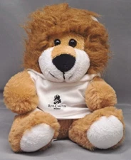 BROWN Plush Lion 6" Tall Stuffed Plush SITTING HIT with The Ritz - Carlton shirt
