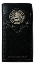 MICHOACAN Men Wallet Western Bifold Check Book W071-5 Black