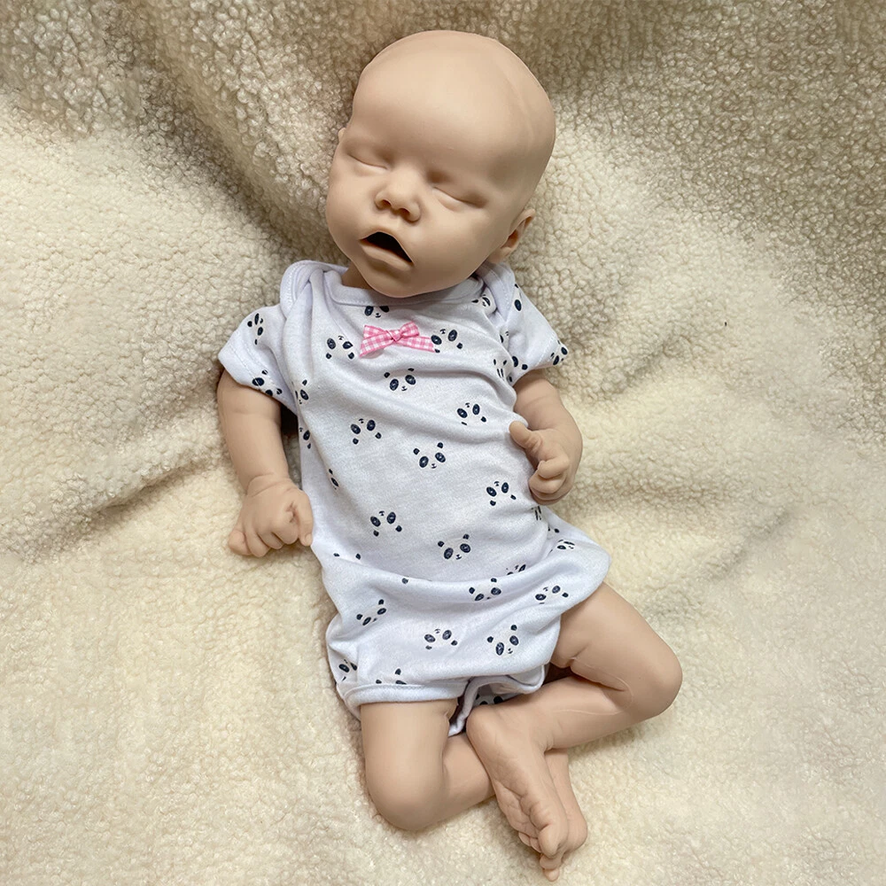 18 Inch Unpainted Soft Silicone Reborn Baby Doll DIY Newborn Girl Handmade Gift