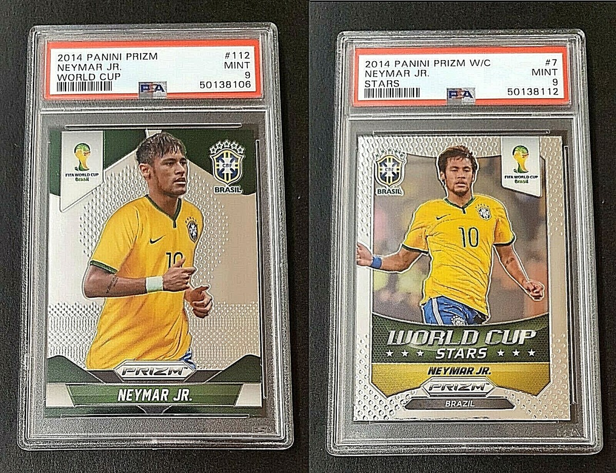 ネイマール 2014 PANINI PRIZM WORLD CUP BRAZIL NEJMAR JR. PSA 9 LOT OF 2 CARD