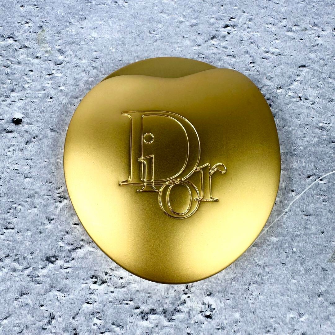Christian Dior Compact Mirror Sliding Gold Round Heart