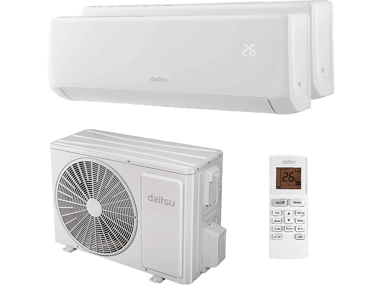 Aire acondicionado Split 2x1 - Daitsu DSM-9U2KDB, 2.150+2.150 fg/h, Inverter