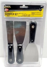3 PIECE SCRAPER 1.25" 2" 3" MULTI PURPOSE PAINT WALLPAPER STRIPPER 16871