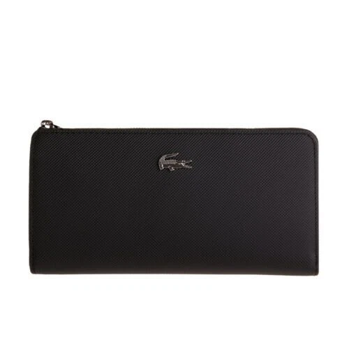 Черные кожаные женские бумажники Lacoste
