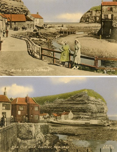 Staithes x 2 Stück The Cod & Lobster und North Side / Damen tragen die Hauben