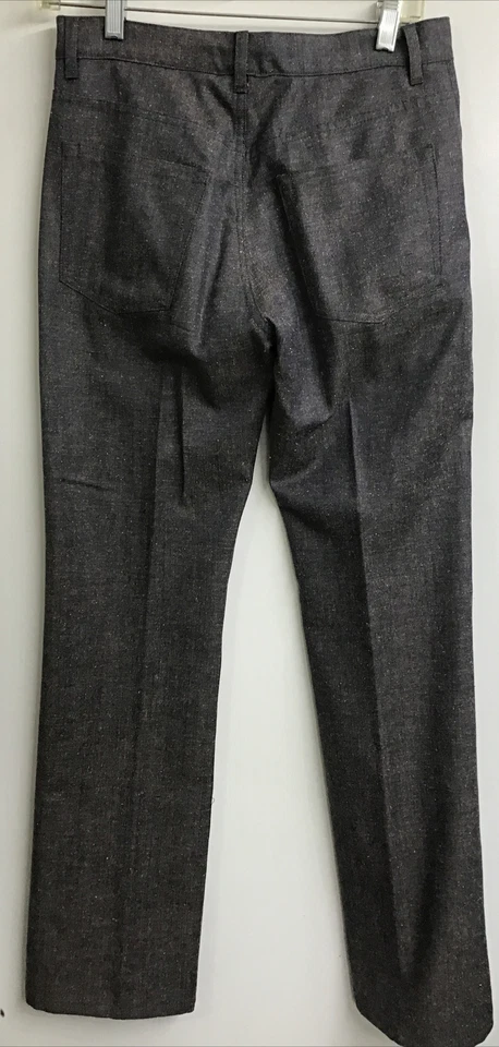 loro piana women Pants Navy Blue Mix Straight Leg 5 Pocket Wool/Silk/Cotn 40/4 - Image 3 of 4