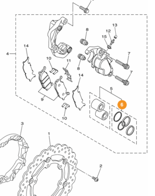 GENUINE YAMAHA BRAKE CALIPER SEAL KIT YP400 XV950 SR400 SCR