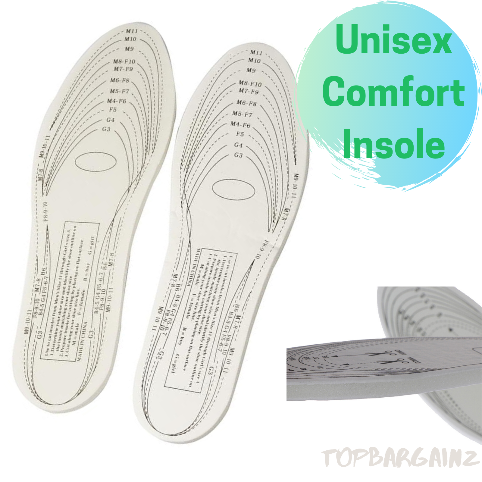 Memory Foam Insoles Unisex Orthopaedic Inner Soles Shoes Comfort Heel