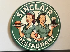 Hi Gloss Sinclair Restaurant Gasoline   Vintage  Style Metal Sign