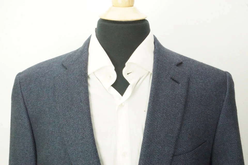 Chaqueta Abrigo Deportivo Brioni NM Colosse Azul Negro Tejido Mezcla Cachemira Talla 44R Foto 2 de 4