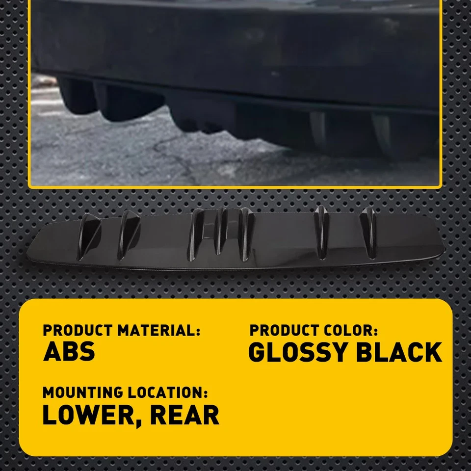 33" 7 Fins Rear Bumper Diffuser Spoiler Splitter Lip For Mazda CX-5 CX-3 CX-9 US — 第 4/4 张图片