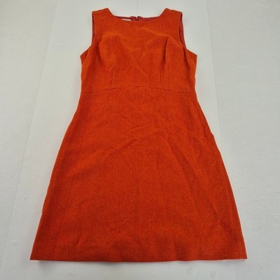 HOBBS Kleid 12 Orange Damen Wollmischung Etui Ärmellos Knielang