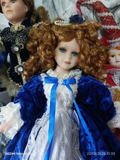 Bambola in porcellana abito vittoriano h40 cm pari a nuova idea regalo