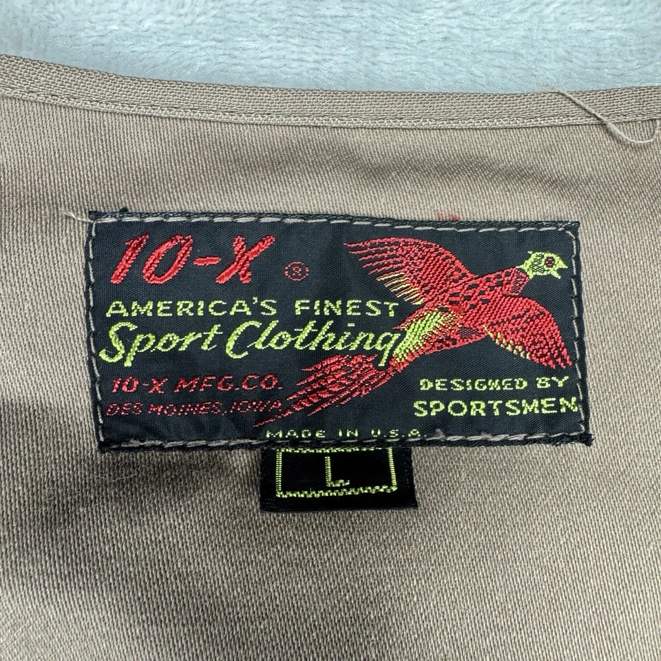 VTG 10X Hunting Vest USA Talon Zip Shooting Canvas Field Brown Men’s L - Image 4 of 4