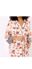 Ladies Ex Marks Wrap Robe Silky Feel Tropical Summer Floral Dressing Gown NEW