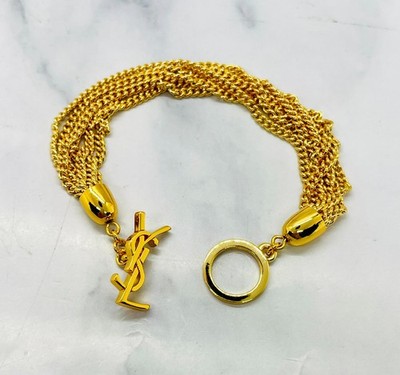 Auth YSL YVES SAINT LAURENT Chain Bracelet - Pre owned / LS5524