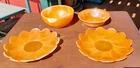 Lot Of 4 Anchor Hocking Fire King Peach Luster 2 Bowls & 2 Lotus Plates Vintage