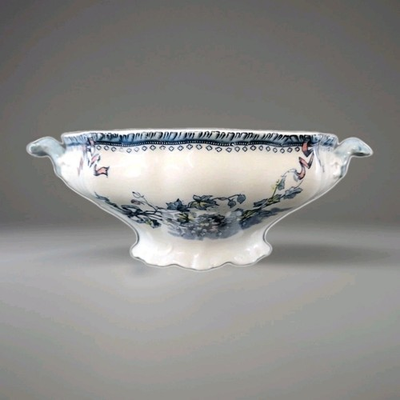 #ad #ad Antique Royal Doulton Burslem Serving Dish Blue 1800s Victorian England Pedestal $32.95