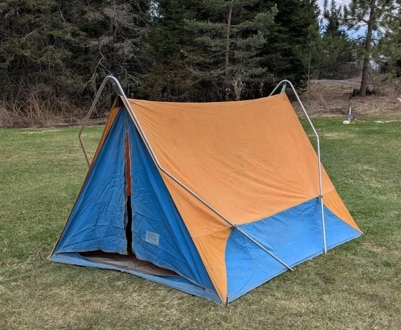 Vintage Sears Ted Williams Backpack Canvas Tent 1-2 Person Rare 1960's See Add