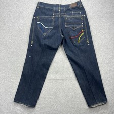Rocawear Jeans Mens 40x33 Dark Blue Denim Pants Baggy Relaxed Hip Hop Street Y2K