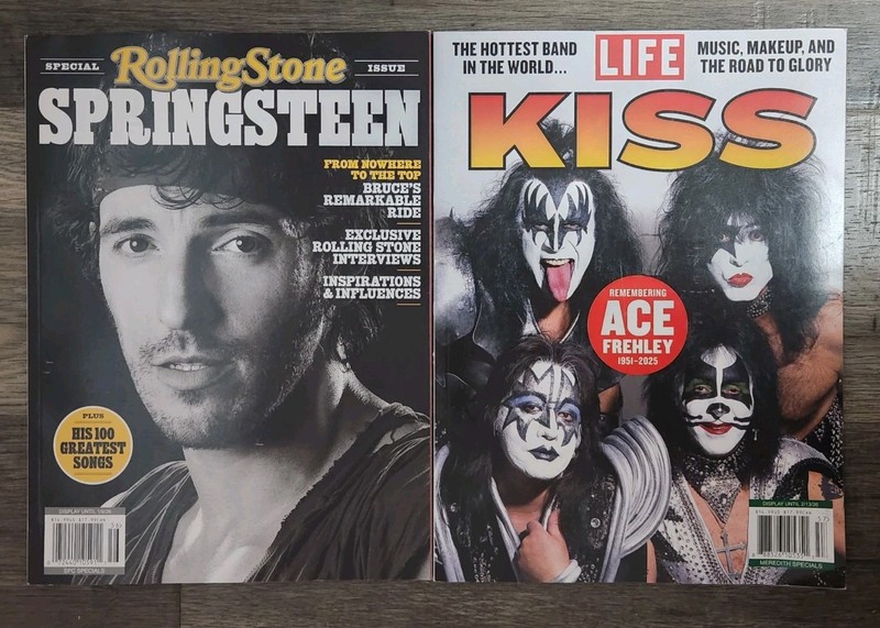 Lot Of 2 Magazines~Rolling Stone Special Issue Springsteen~LIFE Kiss Ace Frehley