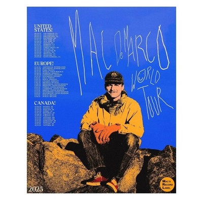 Mac DeMarco World Tour 2025 Poster 24x36 Indie Music Wall Art Unframed