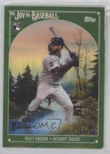 2023 X Bob Ross The Joy of Baseball Sap Green Canvas /75 Riley Greene Rookie RC