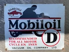 MOBILOIL D porcelain sign advertising vintage oil gas GARGOYLE 24" USA biker