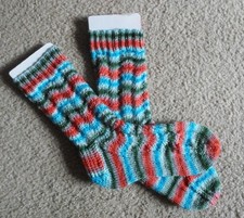 Hand Knit Socks - Made of Merino Wool - Size - 7 US Women / 5.5 US Men / EU 38-3