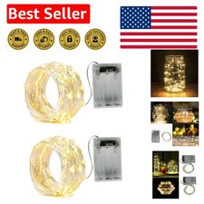 Battery Operated Christmas Lights - 2 Pack Total 16Ft 50Leds Battery String Ligh