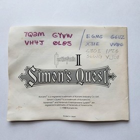 Castlevania II 2 Simon's Quest Manuale Istruzioni SOLO Nintendo NES 