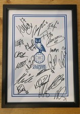 oldham athletic Fc Signed 2025 2026 A4 Sheet Framed  hand signed