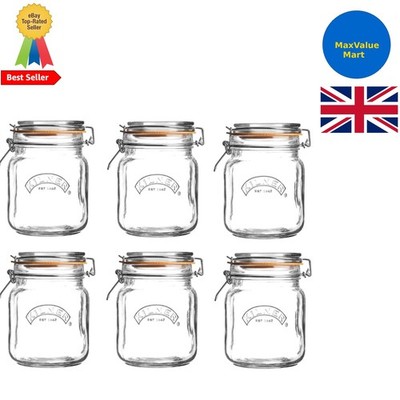 Stilvolle 1L Clip-Top Glas Vorratsgläser - 6er Set Langlebig Küchenutensilien