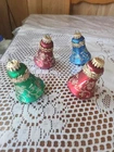 Krebs Decorative Christmas Bell Blown Glass Ornaments Set of 4 Vintage