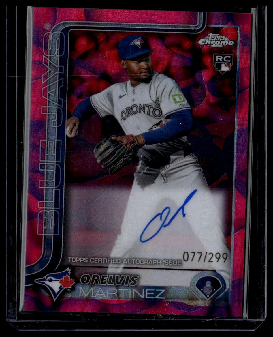 2025 Topps Chrome #RA-OM Orelvis Martinez Rookie Autographs Purple #/299